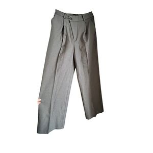 COMMENSE Wide‎ Leg Pleated Dress Pants High Waist Career Gray Size S